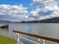 View of Baldeneysee lake reservoir in Ruhr area, Germany