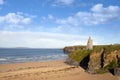 View of the Ballybunion beach castle and cliffs Royalty Free Stock Photo
