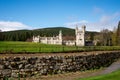 A view of Balmoral Castle in a distance from outside gardens Royalty Free Stock Photo