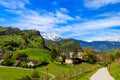 View of Balzers town and Alps in Liechtenstein Royalty Free Stock Photo