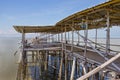 View of Bamboo House in Thailand,Krateng in the middle of the sea Royalty Free Stock Photo