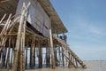 View of Bamboo House in Thailand,Krateng in the middle of the sea Royalty Free Stock Photo