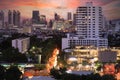 View of Bangkok modern office buildings, condominium