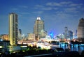 View of Bangkok Thaksin bridge Royalty Free Stock Photo