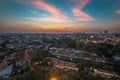 The view of Bangkok, from the top of Wat Saket, in Bangkok Royalty Free Stock Photo