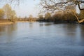 View from the banks of the Oglio river Royalty Free Stock Photo