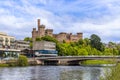 A view from the banks of the River Ness towards castle in Inverness, Scotland