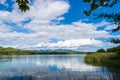 View of the Banyoles Lake, in Catalonia,Girona,Spain Royalty Free Stock Photo