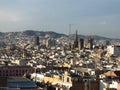 View of Barcelona from a height. Barcelona from a height. City Panarama of Barcelona. Center of Barcelona