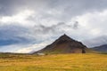 View of the Bardar Saga Snaefellsass Statue, Arnarstapi, Iceland