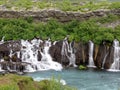 Iceland view of Barnafoss waterfall 2017 Royalty Free Stock Photo