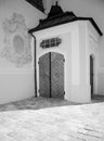 View on baroque entrance building to a church in Krems, Lower Austria