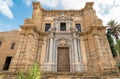 View of the baroque facade with the Romanesque belltower of Santa Maria dell`Ammiraglio Church known as Martorana Church, Palermo