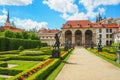 View of the Baroque Wallenstein Palace in Prague, currently the home of the Czech Senate and its french garden in spring. Royalty Free Stock Photo