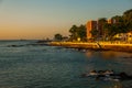 View of Barra beach and famous Farol da Barra in Salvador, Bahia, Brazil Royalty Free Stock Photo