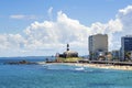 View of Barra Beach in Salvador, Bahia, Brazil