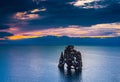 View of basalt stack Hvitserkur at Vatnsnes peninsula