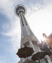 View from the base of Auckland sky tower, the famouse landma