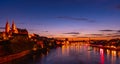 Sunset in the city of Basel