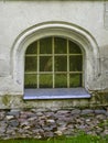 Basement window of the Crystal Museum in the former St. George`s Cathedral, built by architect A. Benois in 1895. Gus-Khrustalny Royalty Free Stock Photo