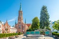 View at the Basilica building in small town Grybow - Poland Royalty Free Stock Photo