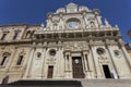 View of the Basilica of Holy Cross (Santa Croce) in the historic center of Lecce, Puglia, Italy Royalty Free Stock Photo