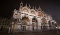 View of the Basilica of San Marco in San Marco Square by night, in Venice Venezia, Italy Royalty Free Stock Photo