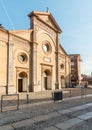 View of the Basilica of San Sebastiano in the center of Biella, Piedmont