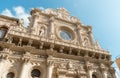 View of the Basilica of Santa Croce church in the historic center of Lecce, Puglia Royalty Free Stock Photo