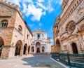 View of the Basilica of Santa Maria Maggiore,Cappella Colleoni and Cathedral in Citta Alta of Bergamo, Italy