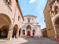 View of the Basilica of Santa Maria Maggiore,Cappella Colleoni and Cathedral in Citta Alta of Bergamo, Italy