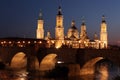 View of the basilica of the Virgen del Pilar and Ebro river, on