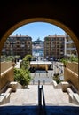 View of the Basilique Notre-Dame de la Garde on the hill above the port of Marseille Royalty Free Stock Photo