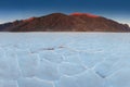 View of the Basins salt flats, Badwater Basin, Death Valley, Inyo County, California, United States. Salt Badwater Formations