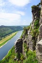 View from the Bastei on the river Elbe, Germany