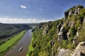 View from the Bastei on the river Elbe Royalty Free Stock Photo