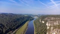 View from the Bastei viewpoint of the Elbe river