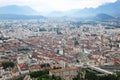View from Bastilla upon Grenoble and french Hautes Alpes the Royalty Free Stock Photo