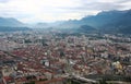 View from Bastilla mountain upon Grenoble and french Hautes Alpes Royalty Free Stock Photo