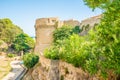 View at the Bastion of Charles V. castle in the streets of Crotone - Italy Royalty Free Stock Photo