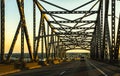 View  of Baton Rouge on Interstate Ten over the Mississippi River at Horace Wilkinson bridge in Louisiana Royalty Free Stock Photo