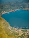 View of Batur volcano and lake with forest Royalty Free Stock Photo