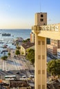 View of the bay of All Saints and Lacerda elevator in the famous city of Salvador Royalty Free Stock Photo