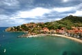 A view of the bay and beach of Collioure Royalty Free Stock Photo