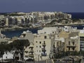 View of the bay and houses on island Gozo in the Mediterranean sea Royalty Free Stock Photo