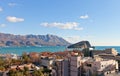 View of bay and Old Town in Budva, Montenegro Royalty Free Stock Photo