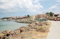 View of the bay, the seafront and part of the ancient fortress w