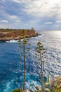 View on bay and Torre dÃ¢â¬â¢en Beu Cala Figuera Royalty Free Stock Photo