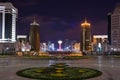 View of Bayterek and Nurzhol boulevard in the evening. Astana. Kazakhstan