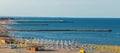 View of the beach at the Black Sea, Constanta, Romania Royalty Free Stock Photo